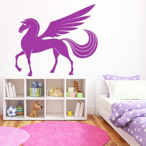 Unicorn Wall Decal Beautiful Horse Pegasus Wall Sticker Nursery Wall Decor 487b