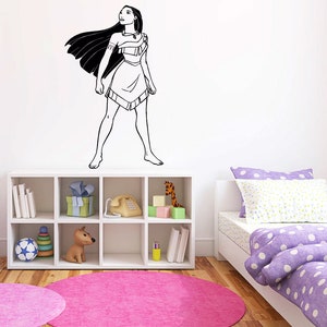 Princess Pocahontas  Wall Decal | Pocahontas Wall Decor | Cartoon Wall Sticker | Wall Decor for Girls Bedroom DP48