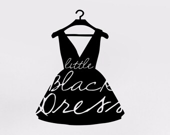 Wall Decal Window Sticker Beauty Salon Woman Face Fashion Style Clothing Boutique Dress Black Dress Model Hat t242