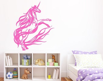 Unicorn Wall Decal Beautiful Horse Pegasus Wall Sticker Nursery Wall Decor 415b