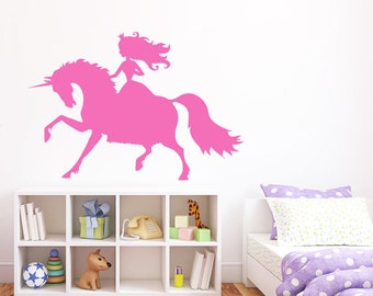 Unicorn Wall Decal: Horse Pegasus Nursery Decor 488b