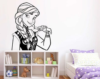 Princess Anna Wall Decal | Frozen Wall Decor | Cartoon Wall Sticker | Wall Decor for Girls Bedroom DP29