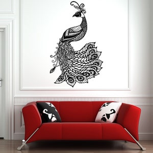 Peacock Wall Decal |Peacock Tail Wall Decal | Peacock Feather Wall Decor | PE5