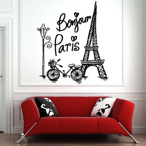 Paris Wall Decal | Paris Skyline Wall Sticker | Eiffel Tower Wall Art | Eiffel Tower Wall Decor PR5