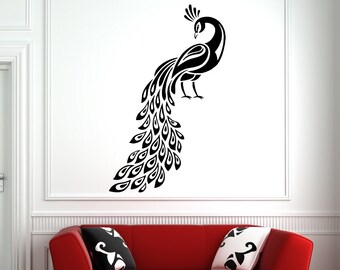 Peacock Wall Decal Etsy