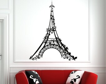 Eiffel Tower Wall Decal: Paris Skyline Vinyl Sticker PR7
