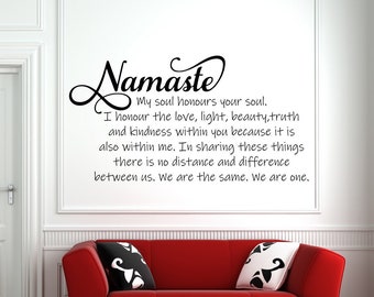 Namaste Lotus Flower Wall Decal: Yoga Studio Decor NM6