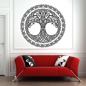 Décalcomanie murale arbre de vie, branche d&#39;arbre, décoration celtique, motif celtique 1196b