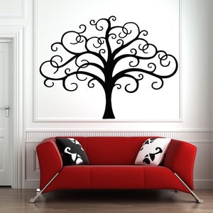 Décalcomanie murale d&#39;arbre, décoration murale de branche d&#39;arbre 1211b