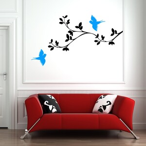 Muursticker boomtak | Muursticker boomtak | Wanddecoratie vogels BC10