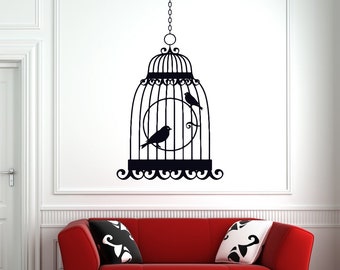 Bird Cage Wall Decal | Birds Wall Decor BC5