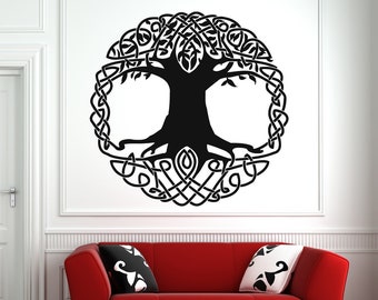 Celtic Tree of Life Wall Decal: Removable Vinyl Art 1238b