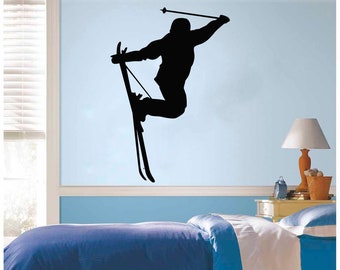 Skiing Big Bear California Vinyl Sticker Decal - 3x3 Inch - Lake Ski Skier