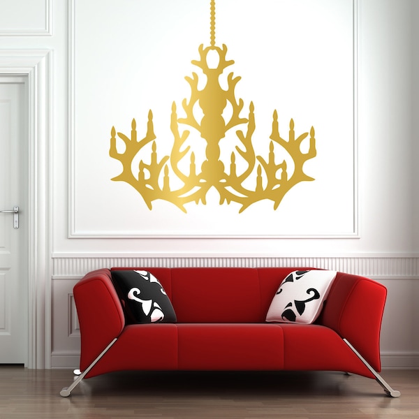 Deer Horns Chandelier Wall Decal | Chandelier Wall Decor | Chandelier Wall Sticker CHD4