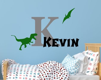 Personalized Name Wall Decal | Dinosaur Wall Decal | Custom Name Wall Decal | Decal for Nursery cn25