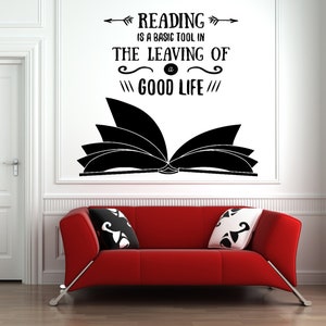 Books Wall Decal | Reading Wall Decal | Library Wall Decal | Book Quote Wall Decal bq18
