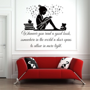 Books Wall Decal | Reading Wall Decal | Library Wall Decal | Book Quote Wall Decal bq39