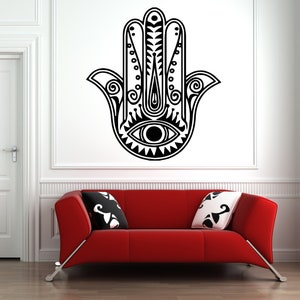 Hamsa Wall Decal | Mandala Wall Decal | Hamsa Wall Decor | Om Wall Decal | Yoga Studio Wall Decor Y1