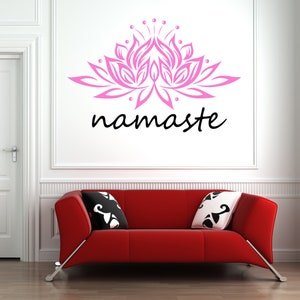 Namaste Lotus Wall Decal Lotus Flower Wall Decal Lotus - Etsy