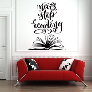 Book Wall Decal | Reading Wall Decal | Library Wall Decal | Book Quote Wall Decal bq27