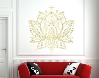 Lotus Wall Decal Etsy