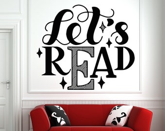 Library Wall Decal Etsy