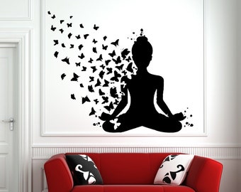 vinyl sticker wall decal Buddha Buddhism zen happy enlightenment face peace : 