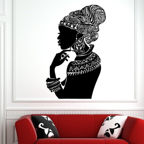 Beautiful African Woman Wall Decal African Girl Wall Sticker Etsy