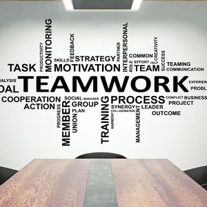 Office Wall Decal Teamwork Quote Wall Sticker Office Decor Inspire Office Quote Motivation Idea Wall Art 1552re image 1