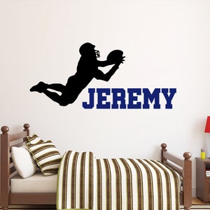 Personalized Name American Football Wall Decal | Football Player Wall Decal | Sports Wall Decor AM60