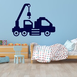 Construction Crane Wall Decal | Heavy Construction Wall Sticker | Crane Wall Decor | Decals for Boys HL12