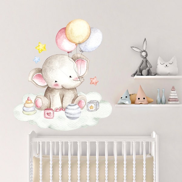 Elephant Wall Decal Nursery Etsy