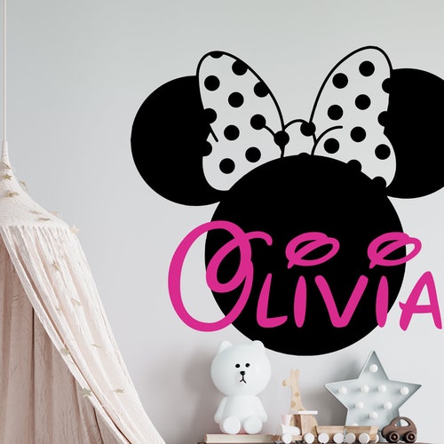 Personalized Name Wall Decal Minnie Mouse Wall Decal Etsy