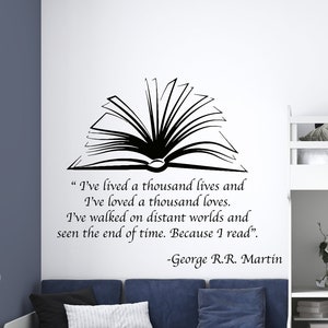 Books Wall Decal | Reading Wall Decal | Library Wall Decal | Book Quote Wall Decal CUS111