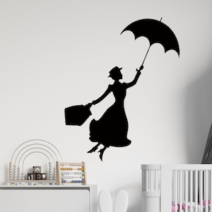 Mary Poppins Returns Wall Decal Cartoon Decals for Nursery  Mary Poppins Wall Art 29mp