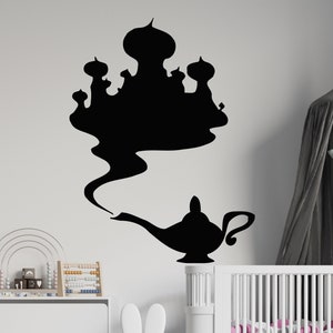Genie Lamp Aladdin Wall Decal | Aladdin Wall Decor | Cartoon Wall Sticker | Wall Decor for Girls Bedroom 4026
