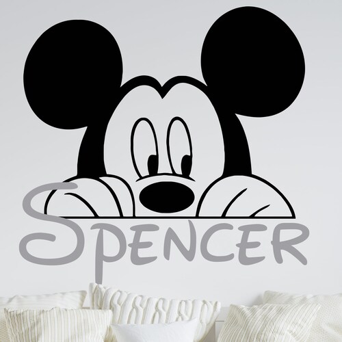 Personalized Name Wall Decal Mickey Mouse Wall Decal Etsy