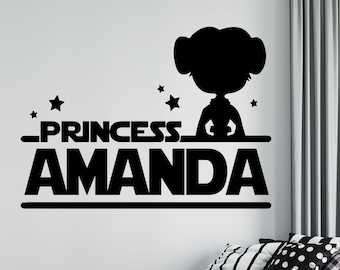 Personalized Star Wars Wall Decal: Princess Leia Nursery Decor sw14