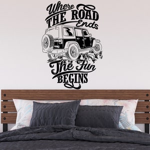 Nature Road Trip Wall Decal | Mountain Travel Wall Sticker | Pine Trees Mountains Wall Decal | Adventure Wall Decor MNT50