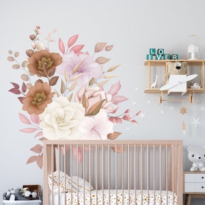 Blumen Wandtattoo Blumen Wanddekor Für Kinderzimmer Aquarell Pfingstrose Wandaufkleber FLC35