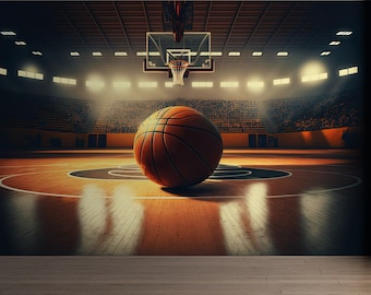 Basketball Peel and Stick Wallpaper Motivation Quote Self Adhesive Removable Fabric Mural Sports Wallpaper PW265