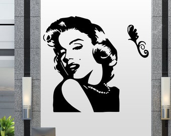 Marilyn Monroe Wall Decal Beautiful Woman Wall Decor Beauty Salon Wall Art  001re