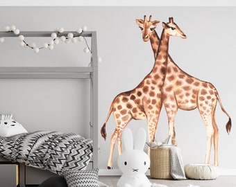 Wandtattoo Giraffenfamilie | Dschungeltier Aufkleber | Kinder Kinderzimmer Vinyl Dekor CD64