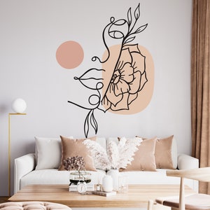 Boho Wandtattoo Abstrakt Boho Wandbild Geometrisches Halbbogen Aufkleber CD125