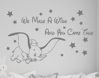 Dumbo Elefant Wandtattoo Dumbo Wandsticker Kinderzimmer Wanddeko CUS19