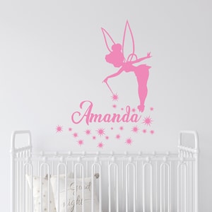 Tinkerbelle Wall Decal Tinkerbelle Quote Fairy Pixie Dust Nursery Kids Cartoon Wall Sticker
