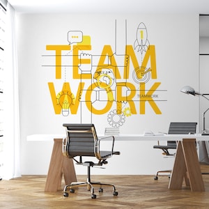 Office Wall Decal Teamwork Quote Wall Sticker Office Decor Inspire Office Quote Motivation Idea Wall Art CD136