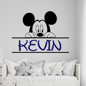 Personalized Name Wall Decal | Mickey Mouse Wall Decal | Custom Name Wall Decal | Decal for Nursery CUS20