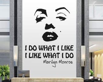 Marilyn Monroe Quote Wall Decal Beautiful Woman Red Lips Wall Decor Beauty Salon Wall Art  002re