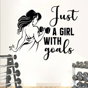 Gym Girl Wall Decal |Woman Workout Wall Decal | Gym Wall Decor | Crossfit Motivational Wall Decal BD54